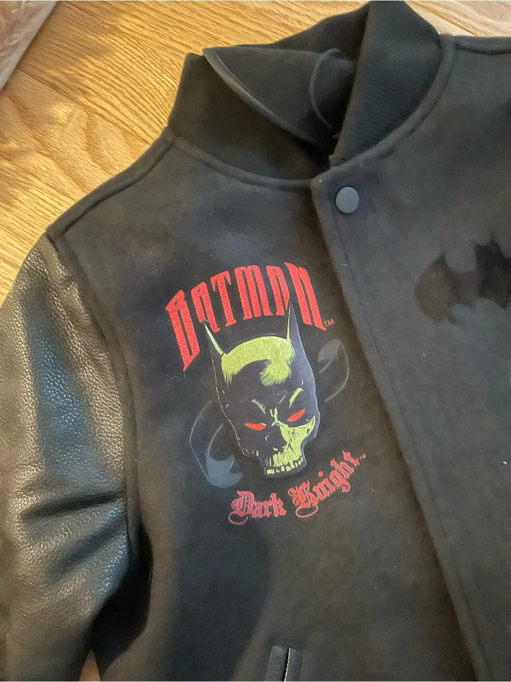 AWESOME DC Comics Batman Dark Knight Graphic Varsity Jacket boys 10-12 coat